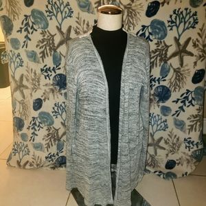 Gray lace-back cardigan